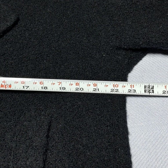 Eileen Fisher Pea Coat‎ Womens M/L Black Double Breasted Wool Boucle Textured - Picture 6 of 10